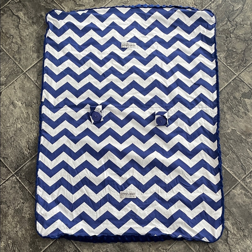 CARSEAT CANOPY Vibrant Blue & White Chevron | Baby Cozy Travel Unisex 28x38